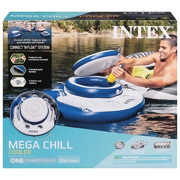 Intex Other - Intex Mega Chill Inflatable Floating 35in Beverage Cooler Connect n Float System